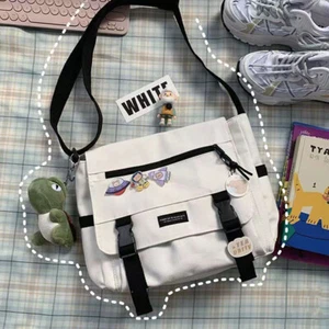 1 Piece Harajuku Dark Canvas Bag Girl Postman Bag Student Messenger Bag - Bild 1 von 14