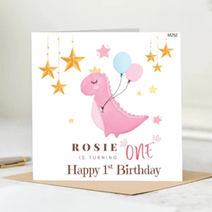 1st Birthday Card Girl, First Birthday Card For Girl, Personalised 1st Birthday - Picture 1 of 2