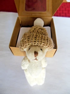 Teddy  Bear /  Pocket Size With Beanie Hat * {  BEIGE  } ** Free  Shipping - Picture 1 of 6