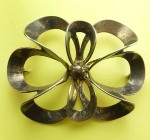 Vintage Danimarca Niels Eric From - Spilla Modernista "Pinwheel" Spilla Argento Sterling - Foto 1 di 12
