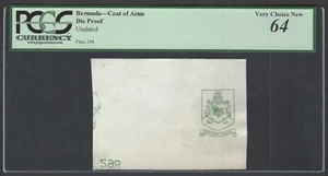 Bermuda Coat of Arms Undated Die Proof Test Note Uncirculated  - Picture 1 of 2