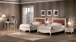 Design Schlafzimmer 6tlg Schlafzimmer Komplett Set Bett Nachttisch Sekretär Holz - Bild 1 von 6