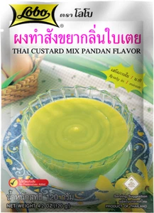 Thai Dessert - Custard Mix Pandan Powder - Dipping On Bread - LOBO 120 g. - Picture 1 of 6