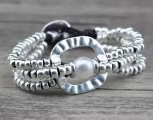 WISDOM - Uno de 50 "style" Bracelet - Silver plated with Faux Pearl - Picture 1 of 13