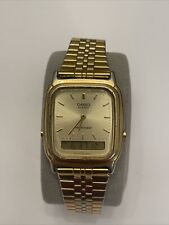Casio Mens Gold Vintage Watch (306) AQ-307 LCD - New Battery