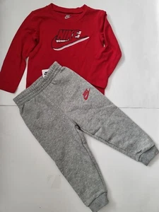 NIKE Toddler Boy 2 piece Set fleece Pants & t-shirt 2pc Set Size 24M 2T 4 5 6 - Picture 1 of 14