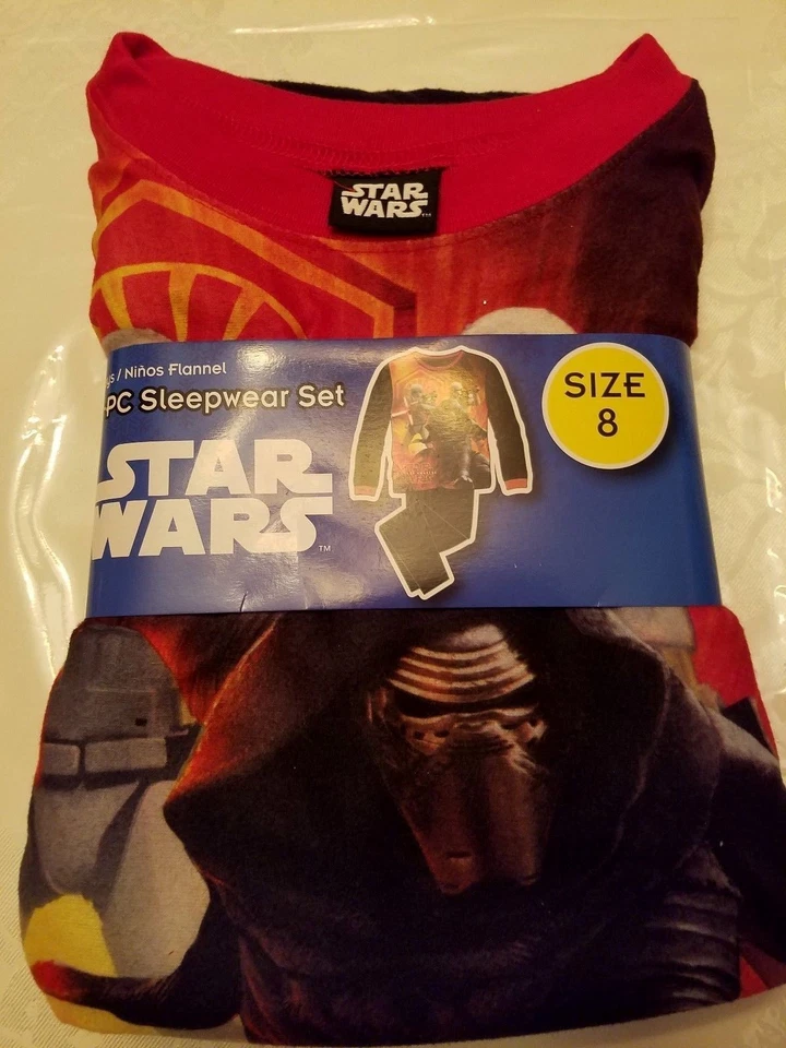 Newest New Boys Star Wars 2 piece Flannel Pajamas Sleepwear Set Size 8 - Image 1 of 1