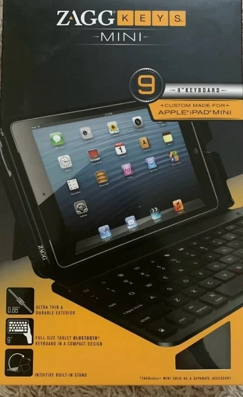 ZAGG Keys MINI 9" KEYBOARD CUSTOM MADE For APPLE iPAD MINI Ultra Thin, BRAND NEW - Image 1 of 1