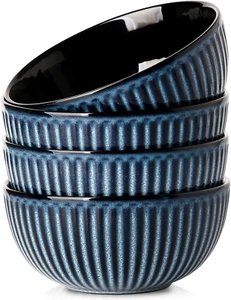 Large Ceramic Serving Bowls 42 Oz - 7 Inch Salad Bowl Set of 4 for Kitchen,Moder - Picture 1 of 7