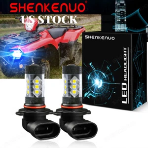 2X 9005 LED Headlight Bulb 8000K 80W For Honda Foreman Rubicon 500 Rancher 420 - Picture 1 of 11