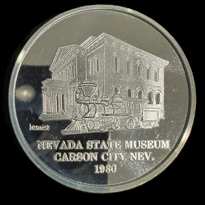 1980 Commemorative Carson City Mint Coin Press 1 oz .999 Silver Coin - Picture 1 of 3