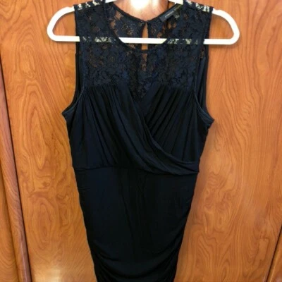 Vestido Jersey Cynthia Steffe Negro Encaje Sin Mangas Talla Grande Foto 1 de 4