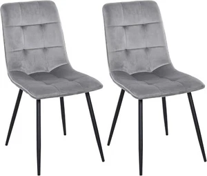 mcc direct Esszimmerstuhl im 4er Set aus Kunstvelourleder mit Metallbeinen Desig - Bild 1 von 3