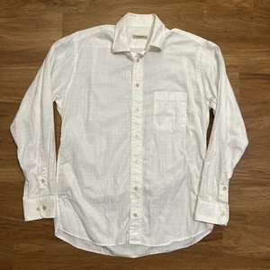 Burberry Shirt Mens Medium White Plaid Button Up Casual Preppy London - Picture 1 of 8