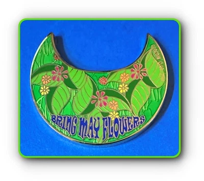 Geocoin Bring May Flowers Spring Theme Polished Gold Unactivated - Image 1 of 2