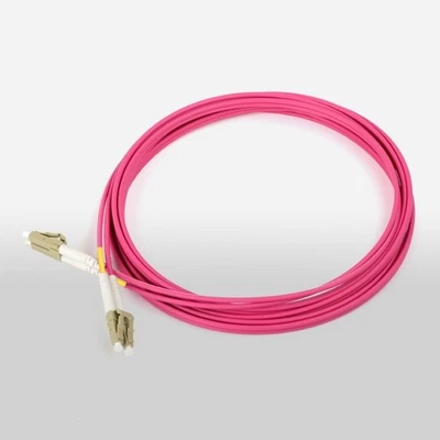 1~20M OM4 Duplex MM LC-LC Fiber Patch Cable 50/125 10G/40G Pink Fiber Patch Cord - Image 1 of 4