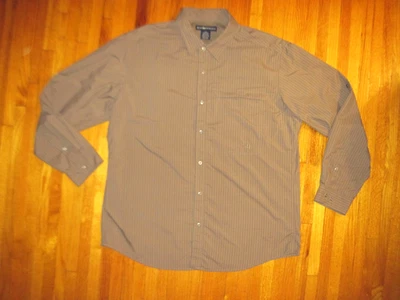 Camisa ExOfficio Marrón Rayas Fácil Cuidado Frontal A Presión Aventura Exterior 2XL Nueva Foto 1 de 4