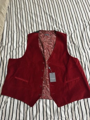 Nuevo Chaleco Forro Poliéster Concha de Algodón Para Hombre Madison Rojo Terciopelo Talla XXL Foto 1 de 4