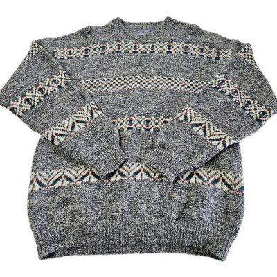 Vintage Pendleton Pure Virgin Wool Fisherman Knit Pullover Sweater Sz 2XL Gray - Image 1 of 4