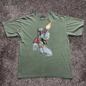 VINTAGE Star Wars Boba Fett Shirt Herren Medium grün Grafik Lucasfilm 2003 Y2K - Bild 1 von 12