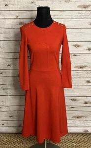 LK Bennett klassisches Business Casual Tomatenrot Dr Case Fit and Flare Kleid Gr. 2 - Bild 1 von 7