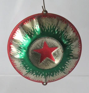 Adorno de árbol de Navidad de hojalata vintage Putz vacaciones - Imagen 1 de 1