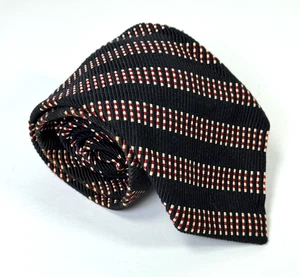 Corbata vintage Robert Talbott Best of Class Nordstrom Repp negra roja tejida a rayas - Imagen 1 de 10