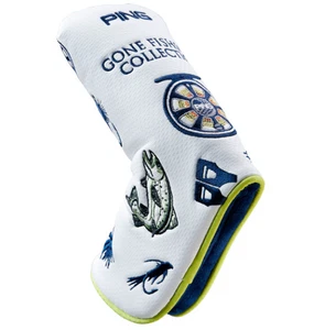 Ping Golf Japan HC-N2508 Gone Fishing Limited Edition Putter Cover Blade White - Picture 1 of 5
