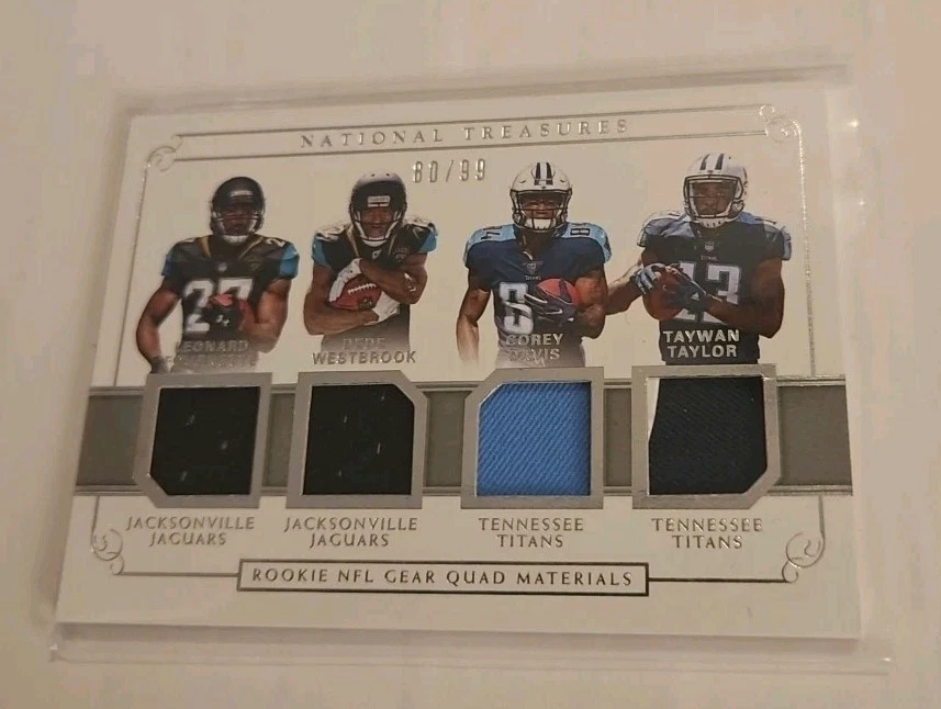 2017 NATIONAL TREASURES FOURNETTE/WESTBROOK/DAVIS/TAYLOR QUAD JERSEY RC /99... - Image 1 of 4