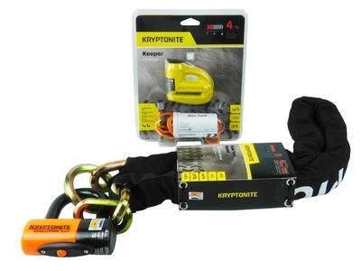 Kryptonite 5-S2 Disc lock Yellow w/Reminder NY Noose 1213 4.25ft w/ Disc Lock - Image 1 of 4