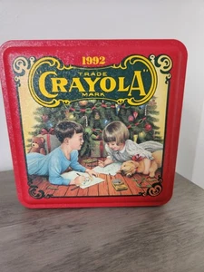 CRAYOLA 1992 Trade Mark Empty Decorative Christmas Crayon Tin - Picture 1 of 12