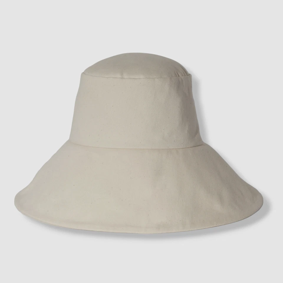 Chapéu balde Janessa Leone feminino bege andador algodão lona aba larga tamanho M - Imagem 1 de 1