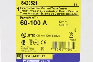 SQUARE D S429521 60-100A POWERPACT H EXTERNAL NEUTRAL CURRENT TRANSFORMER, 600V - Picture 1 of 5