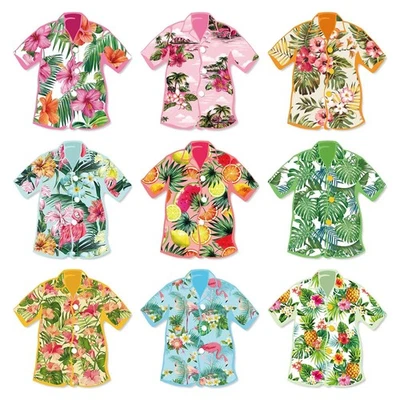 Camisa de flores hawaianas 45 piezas recortes de verano recortes de papel 9 diseños tropicales... Foto 1 de 4