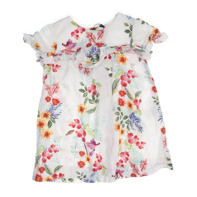 Zara BabyGirl, Kleid, Größe: 86, Weiß/Mehrfarbig, Baumwolle, Blumen #pl5 - Bild 1 von 4