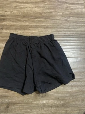 Pantalones cortos deportivos negros suaves para niñas talla grande Foto 1 de 2