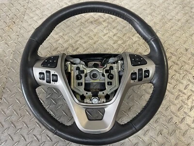 2013-2019 FORD FLEX DRIVER LIMITED WOOD GRAIN STEERING WHEEL LEATHER MULTI - Image 1 of 4