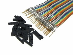 HQ 40-Pin M-M Reißverschluss Farbe Überbrückungsdraht 2,54 mm vorgecrimpt vergoldet 40 cm - Bild 1 von 1