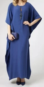 New Jacques Vert Blue Beaded Long Maxi Dress Size 10 RRP £199 - Picture 1 of 2
