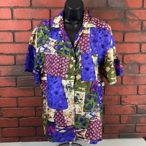 Options Melrose Seide Button Down Hemd Small Vintage - Bild 1 von 6