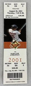 MLB 2001 08/28 Oakland A's at Baltimore Orioles Ticket-Jason Giambi HR#181 - Picture 1 of 1