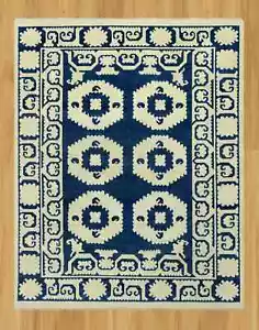 New Hand Knotted Oushak Wool Transitional Area Rug Navy sizes 8x10, 9x12, 10x14 - Picture 1 of 9