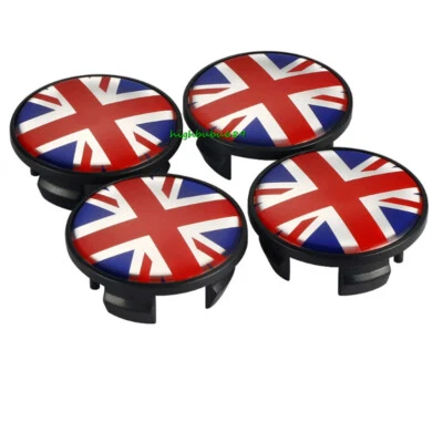Tapacubos centrales de cubo de rueda de coche Union Jack rojo 4X 54 mm para MINI JCW R50 R52 R56 Foto 1 de 3