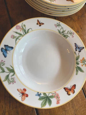 "Juego de 7 tazones de cereales para ensalada de sopa de 8,5"" GORHAM porcelana mariposa" Foto 1 de 4
