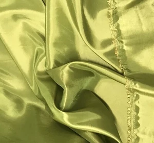 Green Yellow Iridescent Taffeta Fabric 60” Width Sold By The Yard - Picture 1 of 2