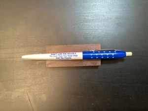 Vtg 1960s Ball Point Pen Shelby County IL Don't  like Sherriff Call the Hippies - Picture 1 of 14