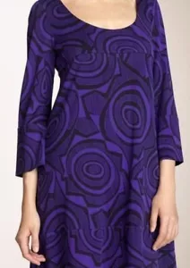 Vestido de seda Diane von Furstenberg talla XS púrpura mini túnica geométrica Laetitia DVF - Imagen 1 de 15