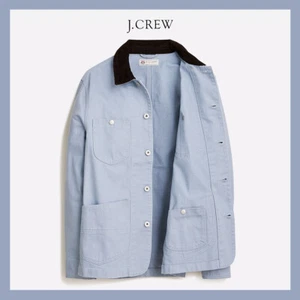 NEW - J. Crew Wallace & Barnes Lightweight Twill Chore Jacket, Blue Sz L - $198 - Picture 1 of 9