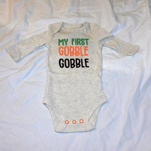 New Baby First Thanksgiving One Piece Size Newborn thru 12 Months Unisex Turkey - Picture 1 of 2