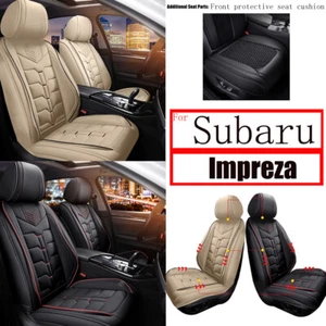 Car Front & Rear 2/5Seat Covers Cushion PU Leather For Subaru Impreza 2012-2024 - Picture 1 of 15